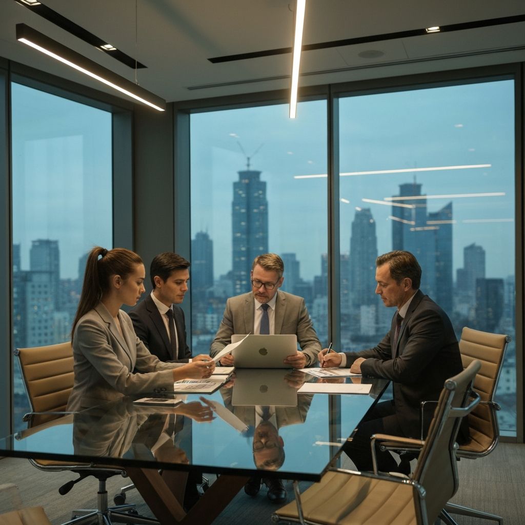 Silent Wealth team meeting in a modern office